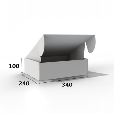 Самозбірна коробка 340x240x100 біла - 2 кг 1-02002 фото