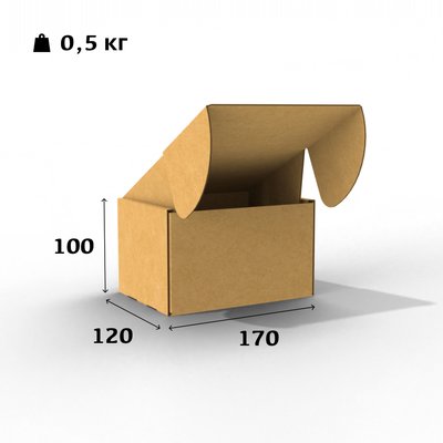 Самозбірна коробка 170x120x100 бура НП 0,5 кг стандарт 02036-02036 фото