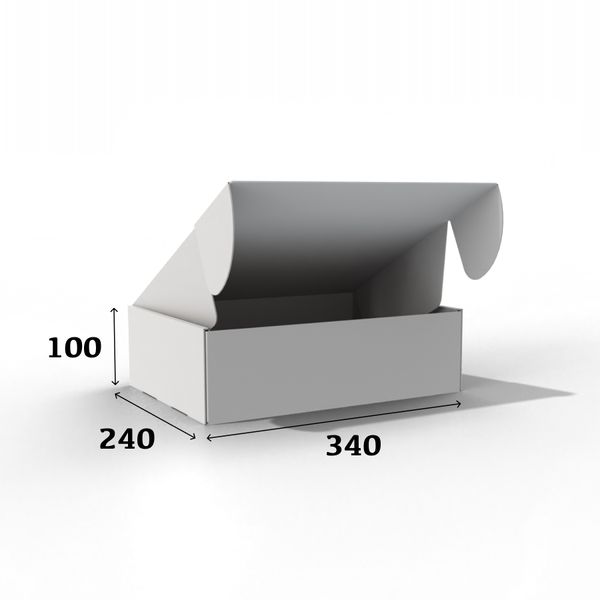 Самосборная коробка 340х240х100 - белый 2кг 02002 фото