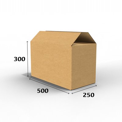Картонна коробка 500 х 250 х 300 Т-22С бурий 01503 фото