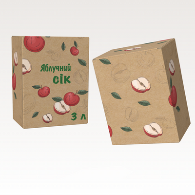 Коробка для яблучного соку Bag-in-Box обьем 3 л 168х98х210 мм 01515 фото