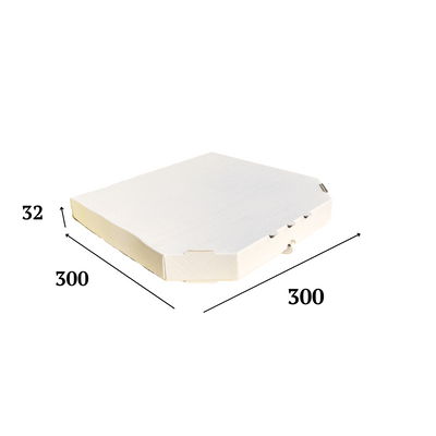Коробка для піцци 300х300х32 ТВ22Б "Е" білий діаметр 30 02028-1 фото